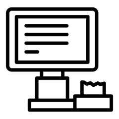 Poster - Pos machine icon outline vector. Cash register. Store screen