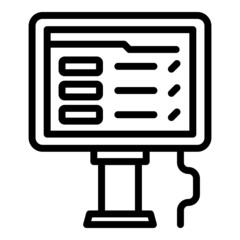 Poster - Screen cash point icon outline vector. Register machine. Store supermarket