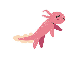 Canvas Print - flat pink axolotl design