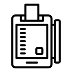 Poster - Flat screen machine icon outline vector. Point register. Retail self