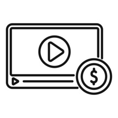 Poster - Video content profit icon outline vector. Social business