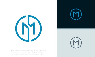 Wall Mural - initial m logo design. innovative high tech logo template.