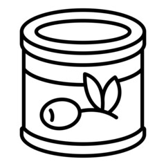 Poster - Olives tin can icon outline vector. Oil food. Virgin extra