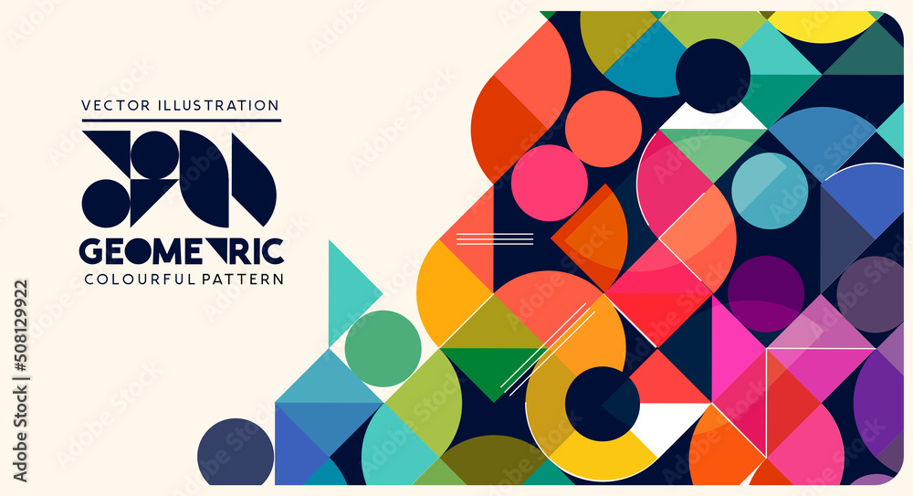 Geometric Color Templates Colourful geometric shapes and pattern background layout. Vector ...