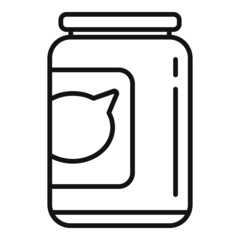 Canvas Print - Cat food jar icon outline vector. Feed bowl