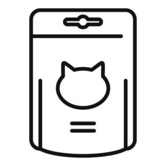 Sticker - Small cat pack icon outline vector. Animal snack