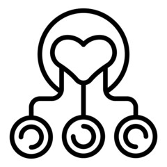 Wall Mural - Social team love icon outline vector. Heart charity. Activist support