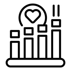 Poster - Generosity graph chart icon outline vector. Love charity. Social give