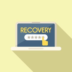 Poster - Laptop password recovery icon flat vector. Page log