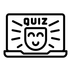 Wall Mural - Online quiz icon outline vector. Exam game. Survey time