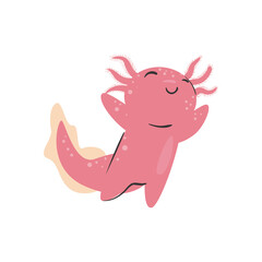 Canvas Print - flat happy axolotl illustration