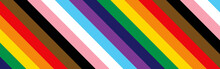 Pride Month Web Banner Background Template. LGBTQ Pride Flag Rainbow Stripes. Trans Inclusive Pride Rainbow Pattern Wallpaper