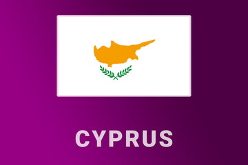 Poster - Cyprus  flag. CY national banner. Cyprus  patriotism symbol and name.