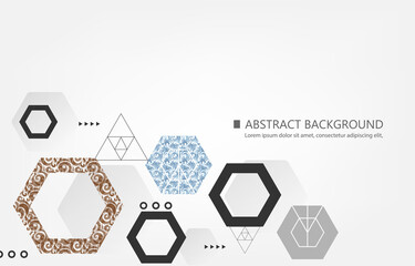 Wall Mural - Geometric hexagons vector wallpaper.hexagon abstract template