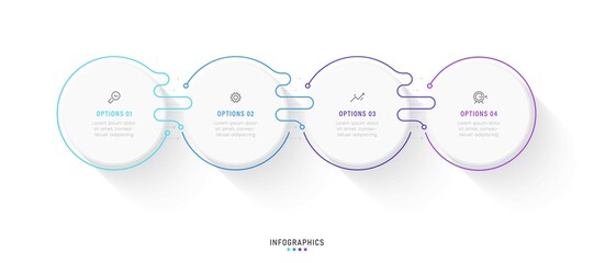 Wall Mural - vector infographic label design template with icons and 4 options or steps. can be used for process 