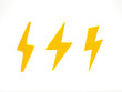 3D rendering, 3D illustration. Thunder yellow symbol. bolt lighting icon. concept of energy, danger and power.