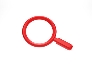 Poster - 3D rendering, 3D illustration. Magnifying glasses find and optical search icon on white background. Cartoon minimal style.