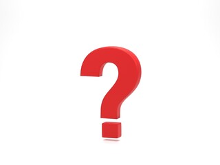 Fototapete - 3D rendering, 3D illustration. Question mark icon isolated on white. Business support. FAQ and QA concept.