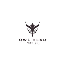 Owl  Owl Head  Minimalist Logo Design Vector Icon Illustration