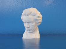 3D Rendering Of The Head Of The Musician Beethoven
