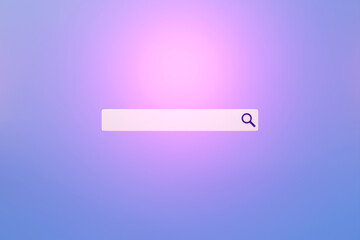 Fototapete - 3d illustration of an internet search page on a purple background. Search bar  icons