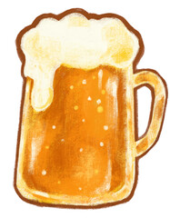 Wall Mural - Cold brown ale beer with foam alcohol booze drink hand digital painting illustration