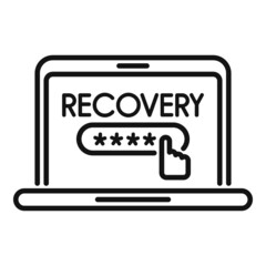 Poster - laptop password recovery icon outline vector. page log