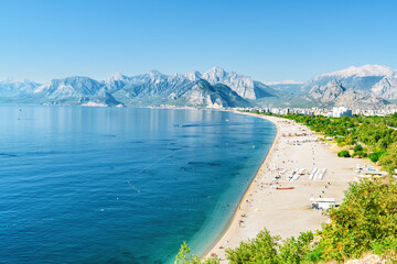 Sticker - View of Konyaalti Beach and Park in Antalya, Turkey