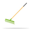 Garden rake vector isolated illustration
