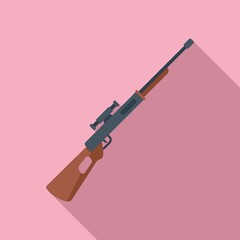 Poster - Military sniper icon flat vector. Weapon gun