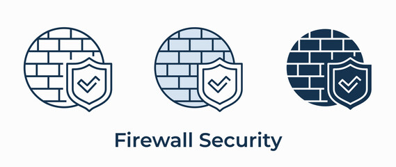Poster - firewall security icon. black vector illustration isolated on white background.