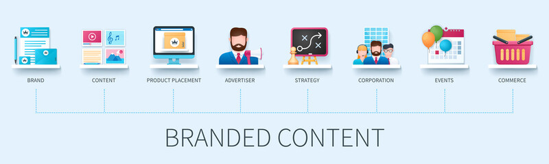 Poster - Branded content vector infographics in 3d style