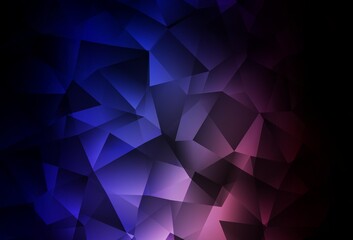 Dark Pink, Blue vector gradient triangles texture.