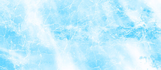 Blue and white color frozen ice surface background. White and blue watercolor splash wallpaper. Water splash or blotch background.