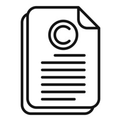 Sticker - Credible document icon outline vector. Customer trust