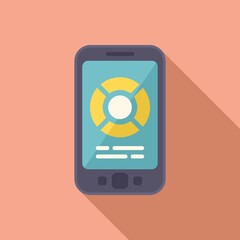 Poster - Phone remote control icon flat vector. Work server