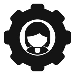 Poster - Gear control icon simple vector. Data center
