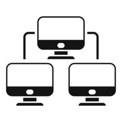 Poster - Control pc network icon simple vector. Data system