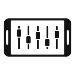 Poster - Smartphone control icon simple vector. Work center