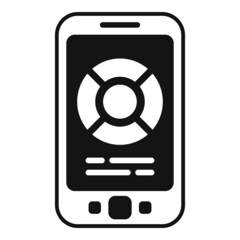 Poster - Phone remote control icon simple vector. Work server