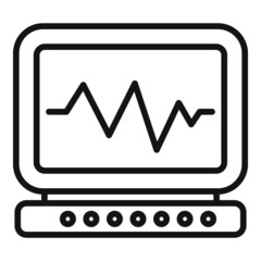 Poster - Heart rate control icon outline vector. Room center