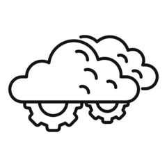 Poster - Data cloud control icon outline vector. Business center