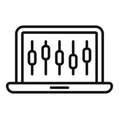 Poster - Laptop control icon outline vector. Screen center