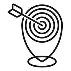 Poster - Location control icon outline vector. Center plan
