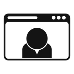 Sticker - Web video call icon simple vector. Online chat