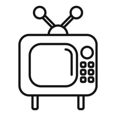 Poster - tv set icon outline vector. information message