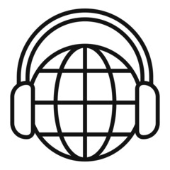 Poster - Global communication icon outline vector. Audio message
