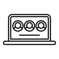 Poster - laptop communication icon outline vector. media network