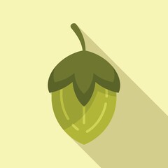 Poster - Jojoba plant icon flat vector. Seed oil