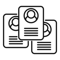 Poster - Online cv data icon outline vector. Internet hire